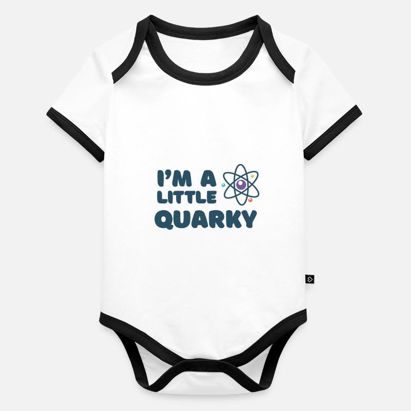 Im a little quarky atom neutron Organic Baby Contrasting Bodysuit