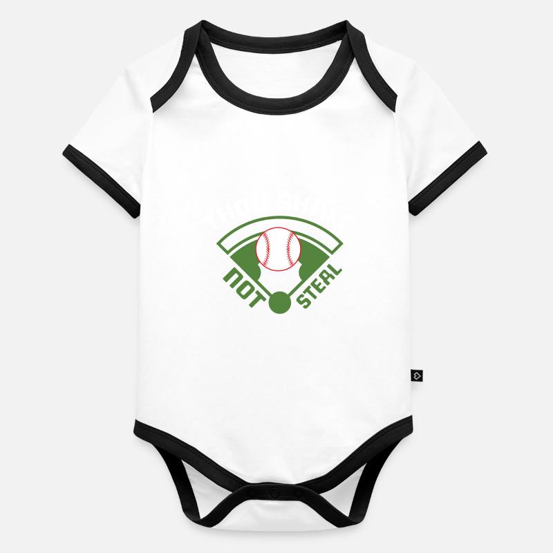 Baseball Baseballschläger Ball fangen Baby Bio-Kurzarm-Kontrastbody