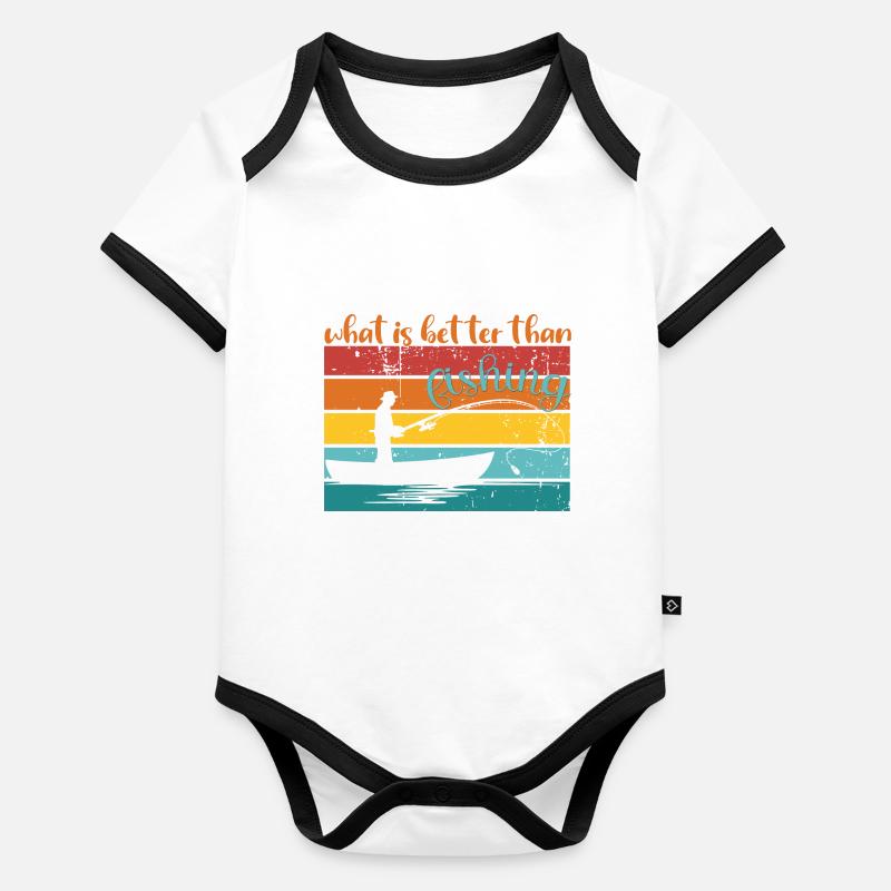 Quoi de mieux que la pêche Body Bébé bio contrasté manches courtes