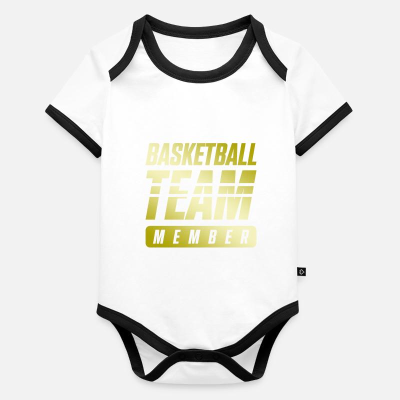 Équipe de basket-ball Body Bébé bio contrasté manches courtes
