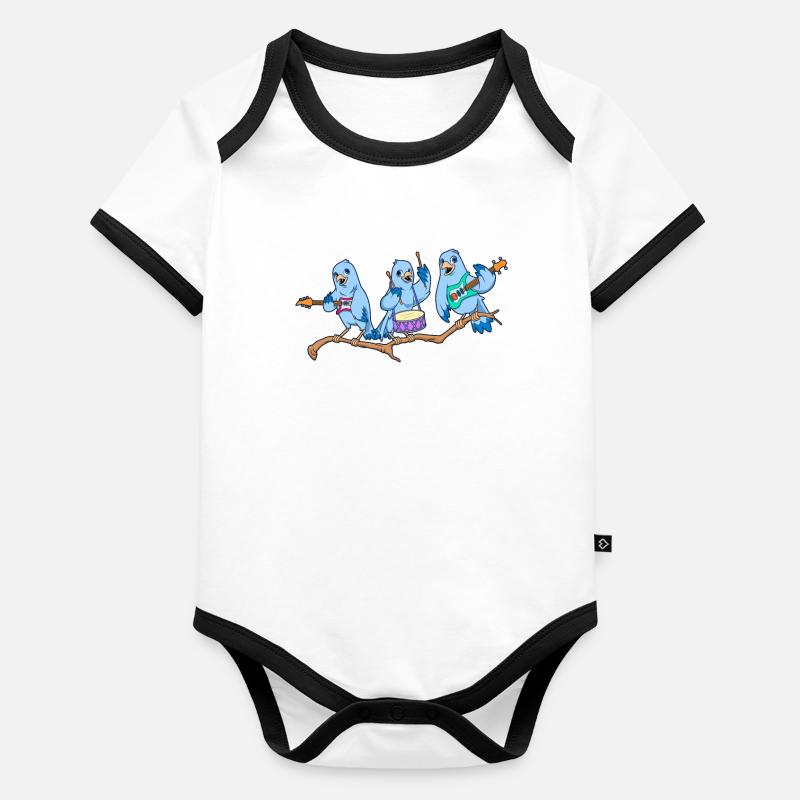 Musical Bird Band - Bird Lovers Organic Baby Contrasting Bodysuit