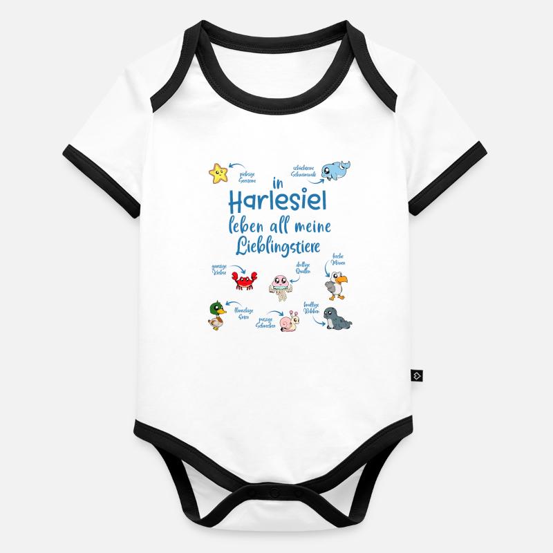 Meine Lieblingstiere in Harlesiel Baby Bio-Kurzarm-Kontrastbody