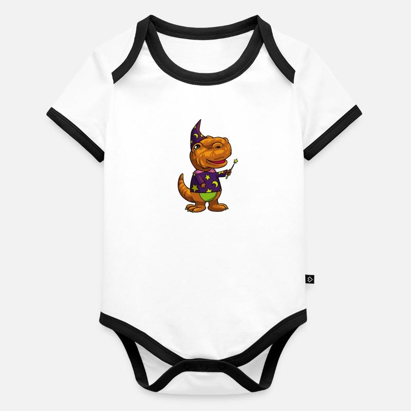 Sorciers et magiciens - TREX magique Body Bébé bio contrasté manches courtes