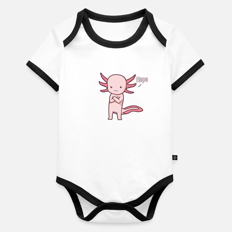 Axolotl Naysayer - Nope Body Bébé bio contrasté manches courtes