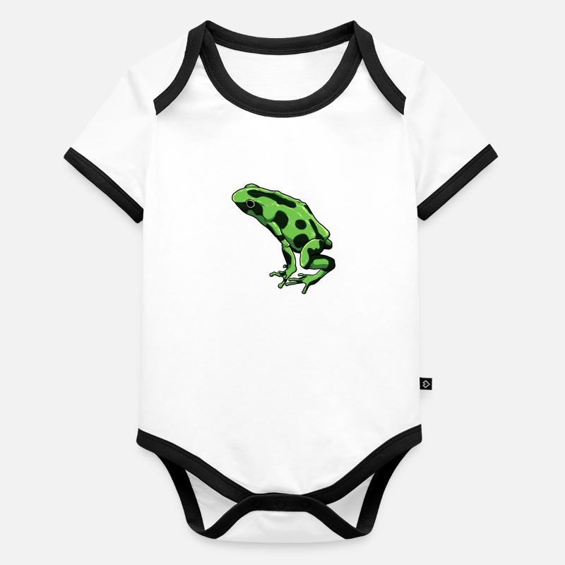 Dessin de grenouille - Terrible grenouille flèche empoisonnée Body Bébé bio contrasté manches courtes