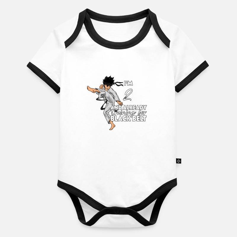 I’m 2 - Garçon Karaté Body Bébé bio contrasté manches courtes