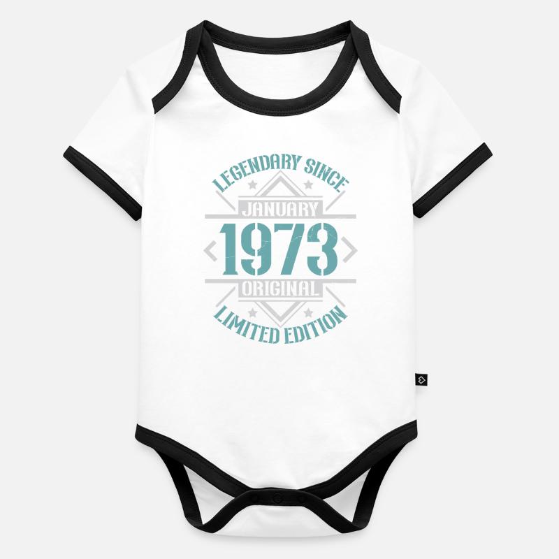 Légendaire depuis janvier 1973 édition limitée Body Bébé bio contrasté manches courtes