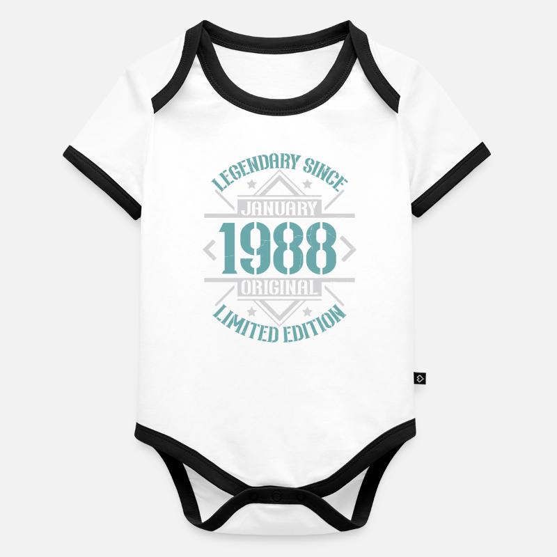 Legendary since January 1988 limited edition Organic Baby Contrasting Bodysuit