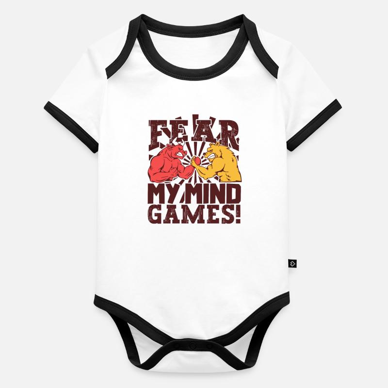 Fear my mind games - Arm Wrestling Organic Baby Contrasting Bodysuit