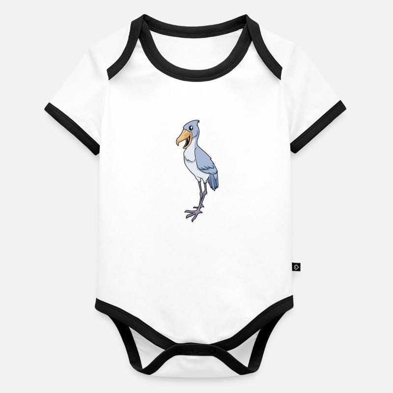 Kawaii Bec-en-sabot Body Bébé bio contrasté manches courtes