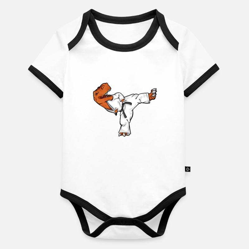 Cartoon TREX Makes Tang So Do Organic Baby Contrasting Bodysuit