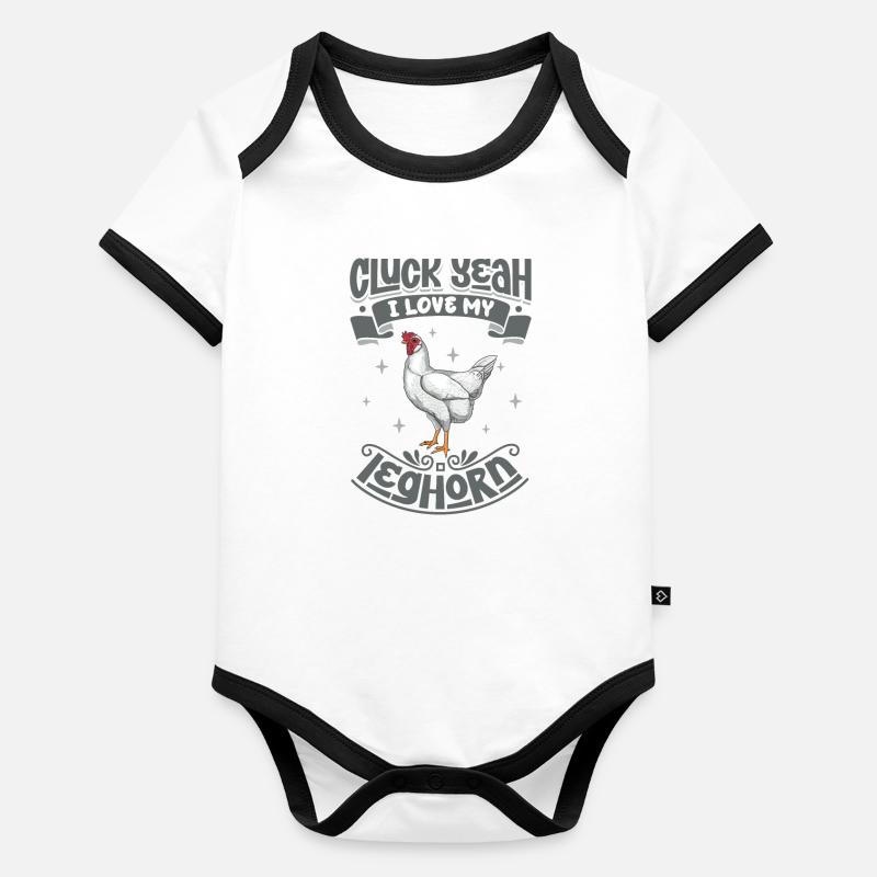 J’adore mon Leghorn Body Bébé bio contrasté manches courtes