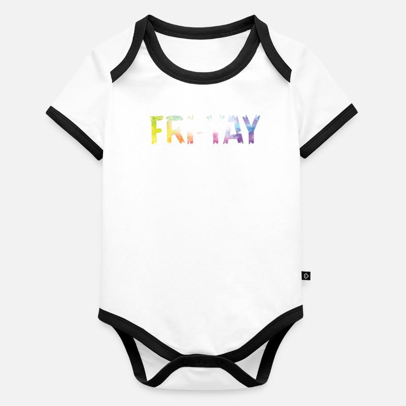 Fri Yay Teachers School Weekend Vibes Baby Bio-Kurzarm-Kontrastbody