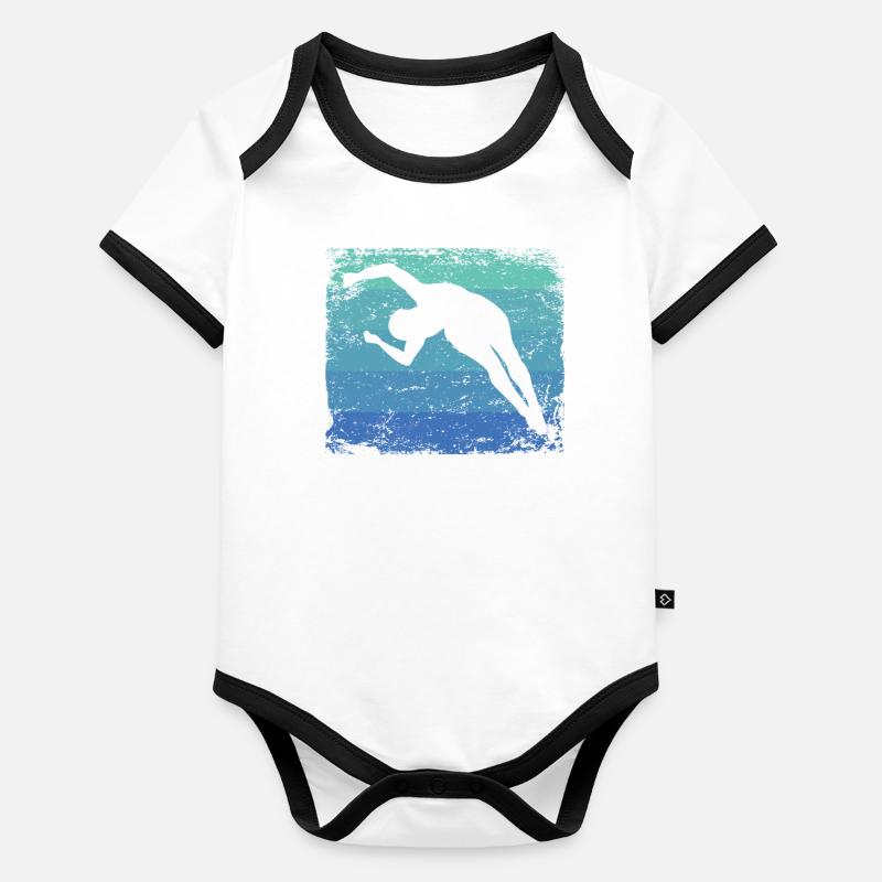 Diving, Artistic Jumping, Synchronized Diving Organic Baby Contrasting Bodysuit