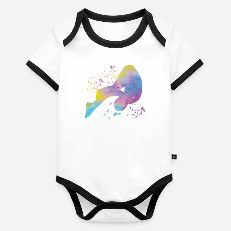 Plongeon, Plongeon synchronisé, Saut artistique Body Bébé bio contrasté manches courtes