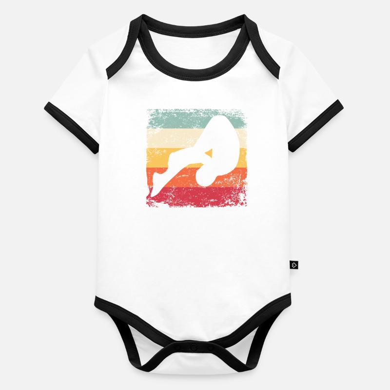 Synchronisierter Wassertaucher High Diver - Baby Bio-Kurzarm-Kontrastbody - Grau meliert/Navy