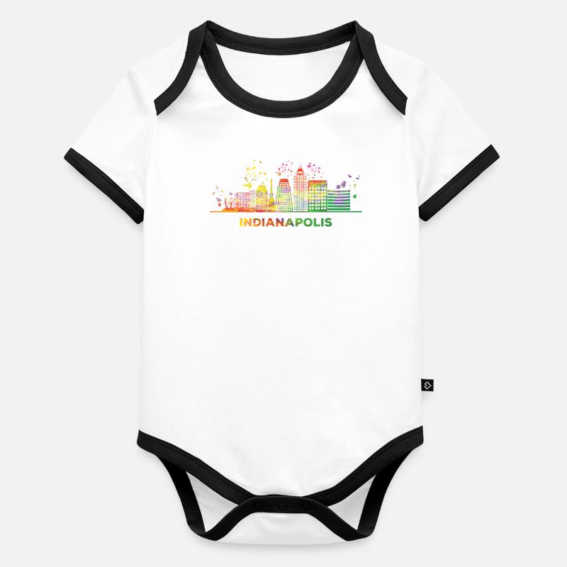 Indianapolitan Skyline Indianapolis Organic Baby Contrasting Bodysuit