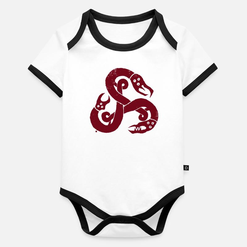 Les trois serpents Body Bébé bio contrasté manches courtes