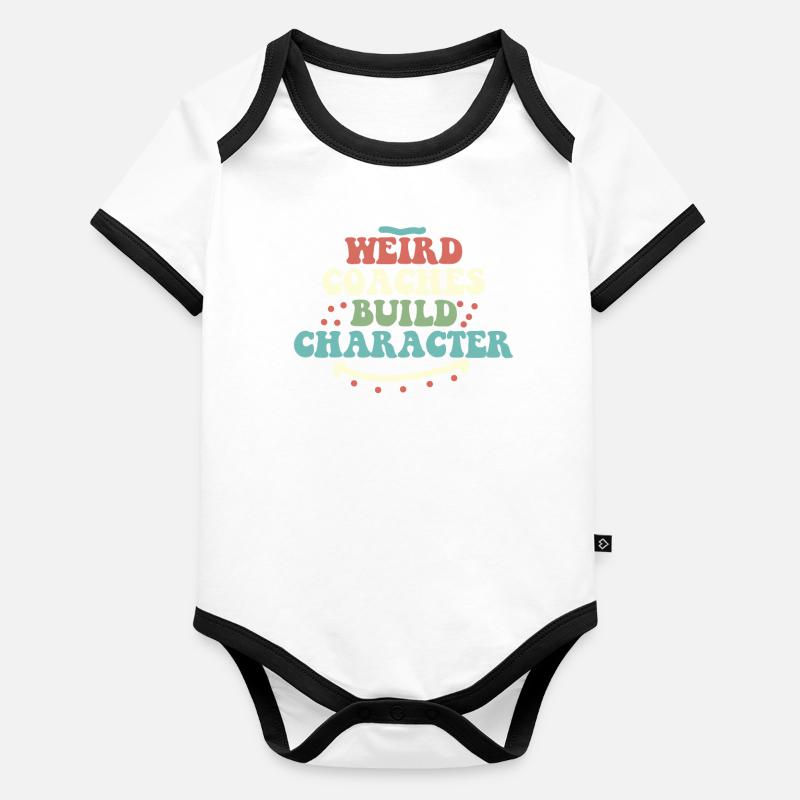 Seltsame Coaches Bilden Charakter Trainer Baby Bio-Kurzarm-Kontrastbody