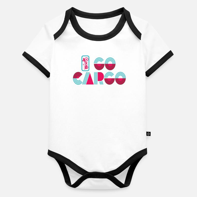 I Go Cargo Bicycle Vintage Cargo Bike Organic Baby Contrasting Bodysuit