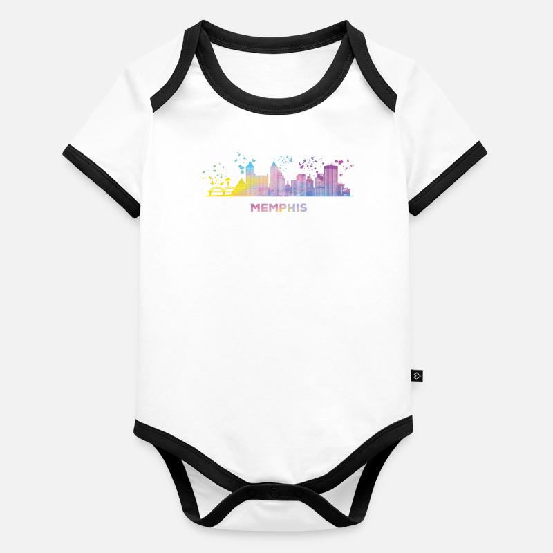 Memphean Skyline Memphis Organic Baby Contrasting Bodysuit