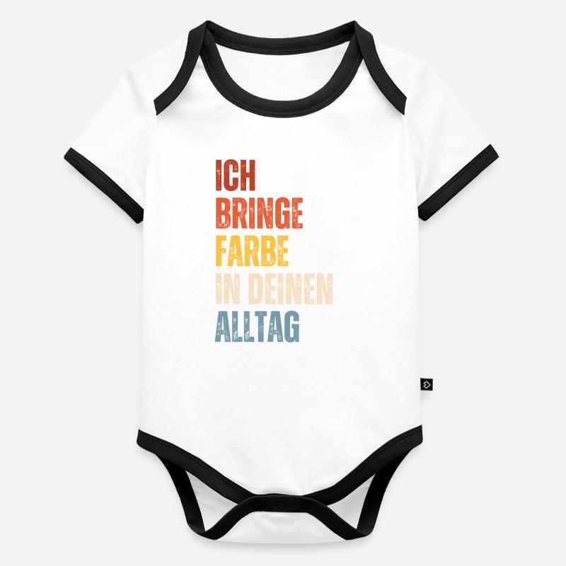I Bring Paint Painter Dad Varnisher Organic Baby Contrasting Bodysuit
