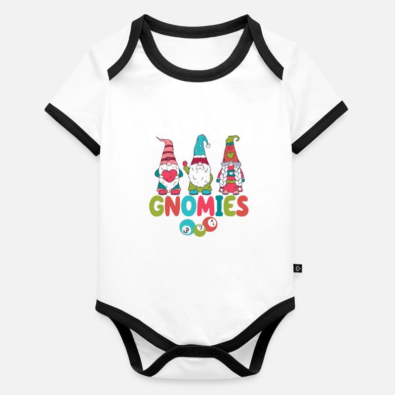 Bingo With My Gnomies Fun Bingo Organic Baby Contrasting Bodysuit