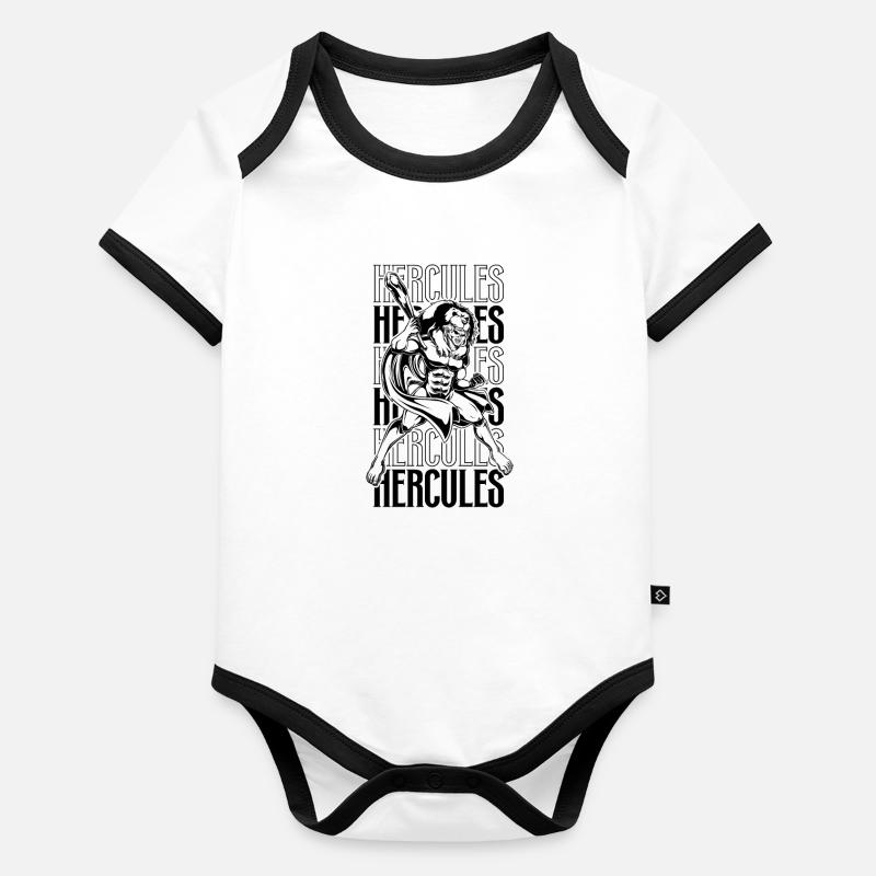 Hercule Body Bébé bio contrasté manches courtes