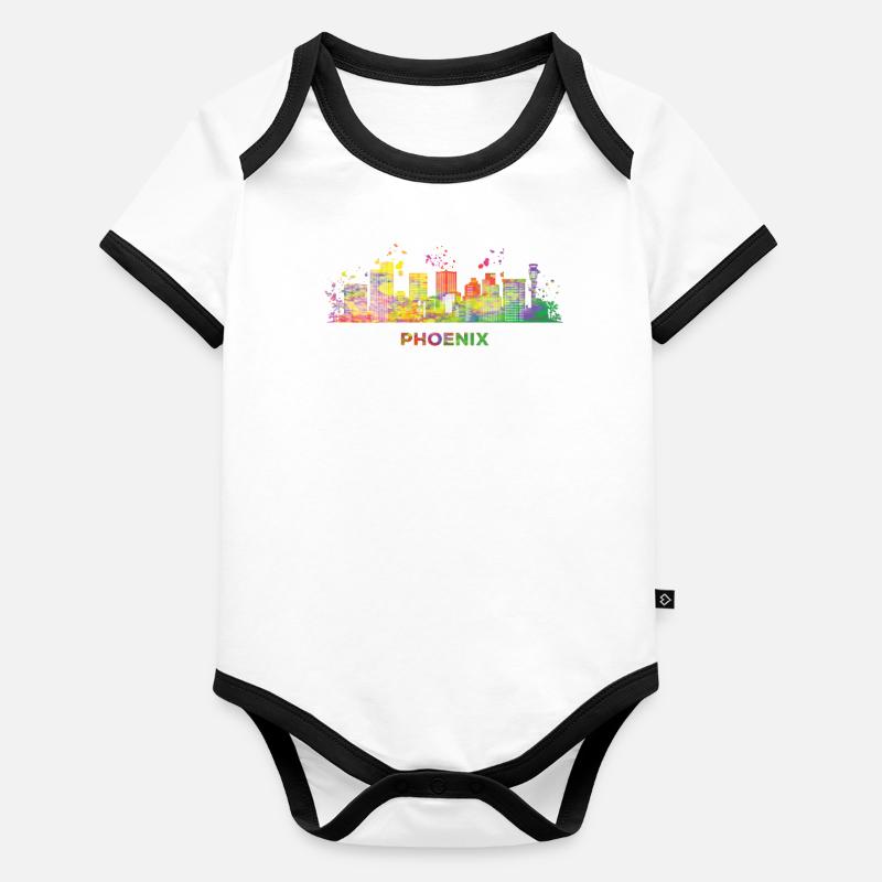 Phoenicians Skyline Phoenix Organic Baby Contrasting Bodysuit