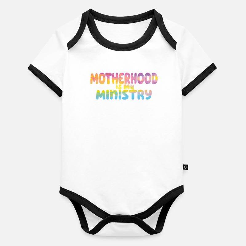 La maternité est mon ministère Body Bébé bio contrasté manches courtes
