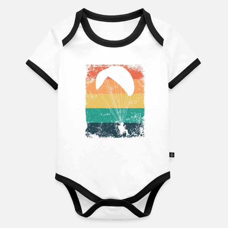 Motorized Paragliding PPG Paramotoring Organic Baby Contrasting Bodysuit