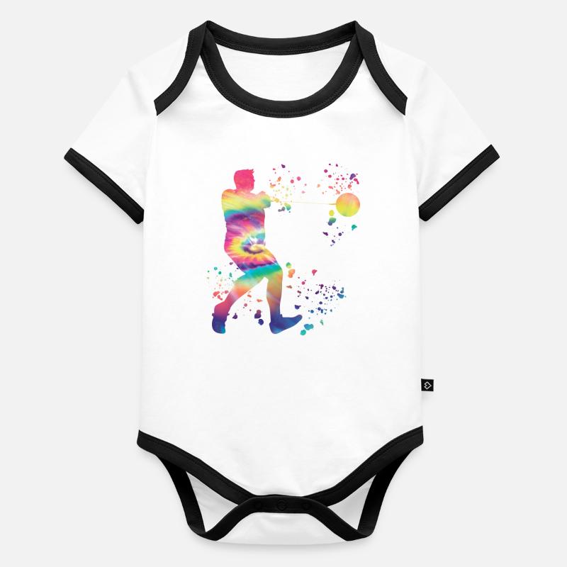 Lanceur de marteau Colorsplash Lancer de marteau Body Bébé bio contrasté manches courtes