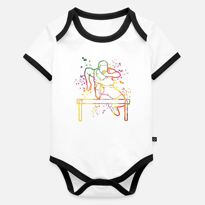 Hurdle Run Obstacle Course Kids Hurdle Run Organic Baby Contrasting Bodysuit