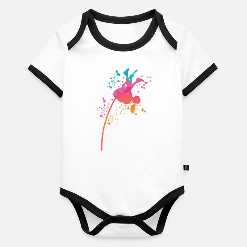 Stabhochspringer Kids Stabhochsprung Baby Bio-Kurzarm-Kontrastbody