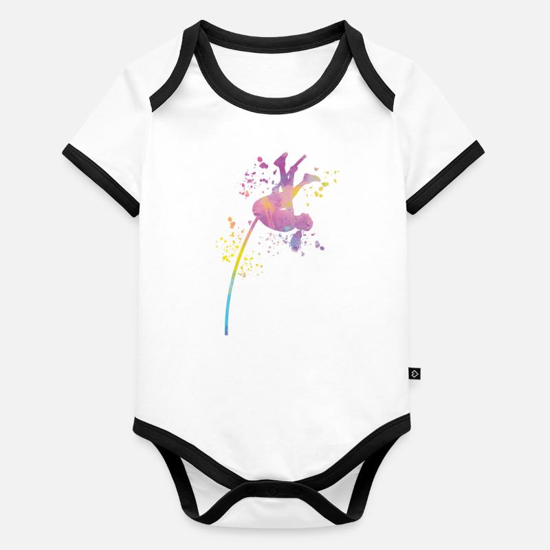 Stabhochspringer Kids Stabhochsprung Baby Bio-Kurzarm-Kontrastbody