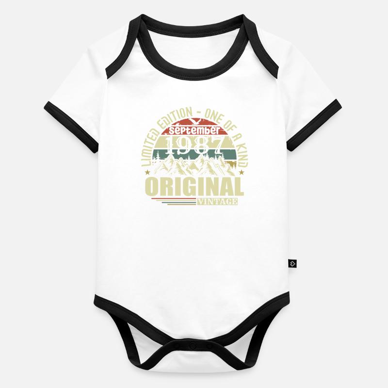 Anniversaire Septembre 1987 Edition Limitée Légende Body Bébé bio contrasté manches courtes
