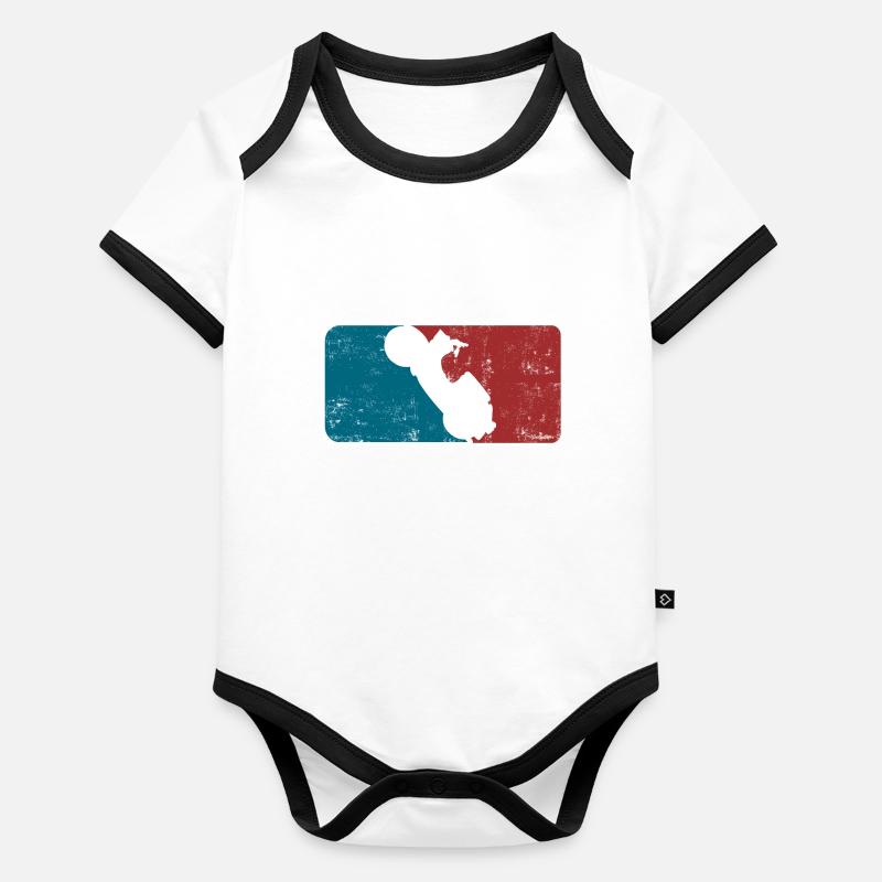 Simson Schwalbe baseball design logo Organic Baby Contrasting Bodysuit