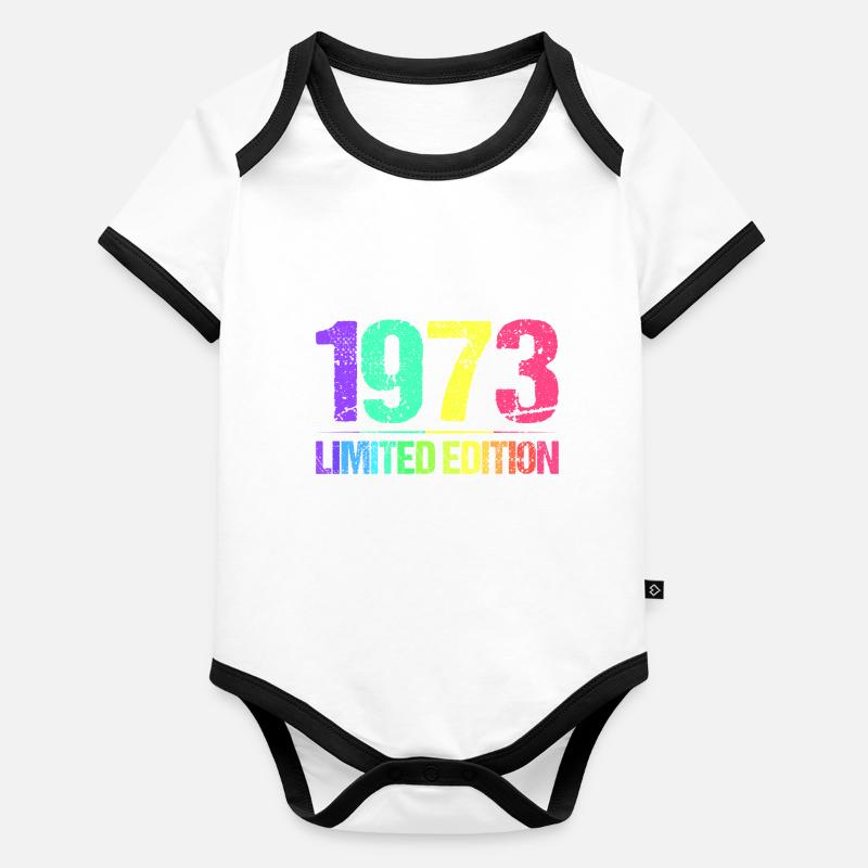 1973 Édition Limitée Vintage 73 rétro vintage Body Bébé bio contrasté manches courtes