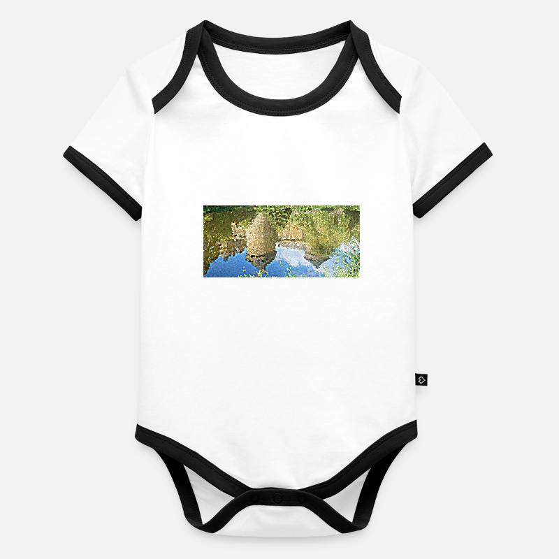 Le château et son reflet Body Bébé bio contrasté manches courtes