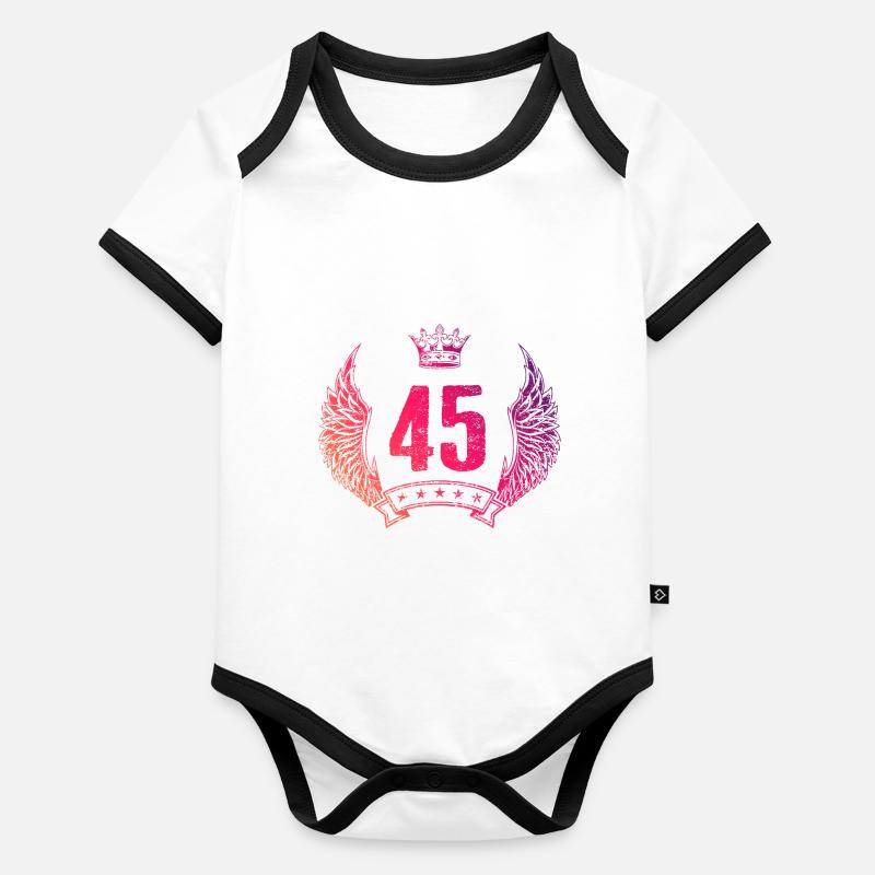 45 Couronne numérique Body Bébé bio contrasté manches courtes