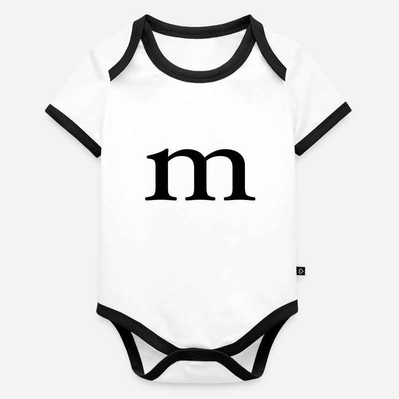 Letter M Body Bébé bio contrasté manches courtes