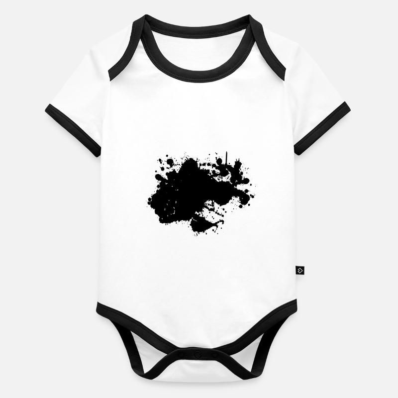 Tache blob point noir Body Bébé bio contrasté manches courtes