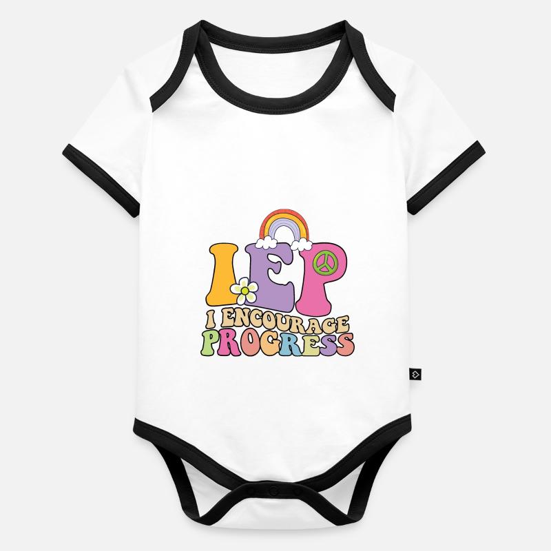 I Encourage Progress Sped Teacher Appreciation Baby Bio-Kurzarm-Kontrastbody