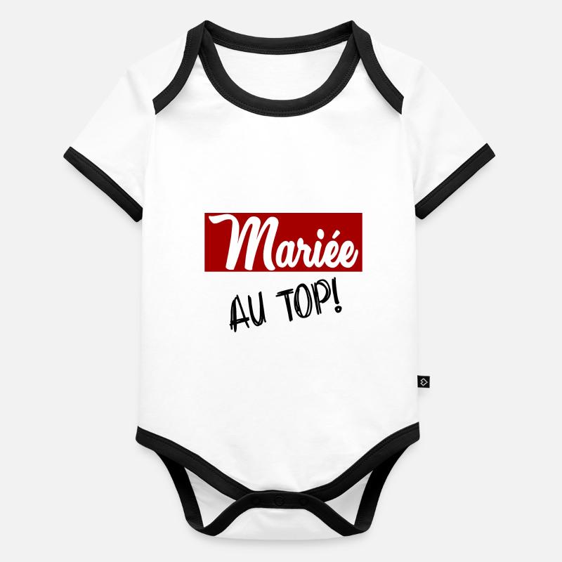MARIEE. FUTURE MARIEE. EVJF Body Bébé bio contrasté manches courtes
