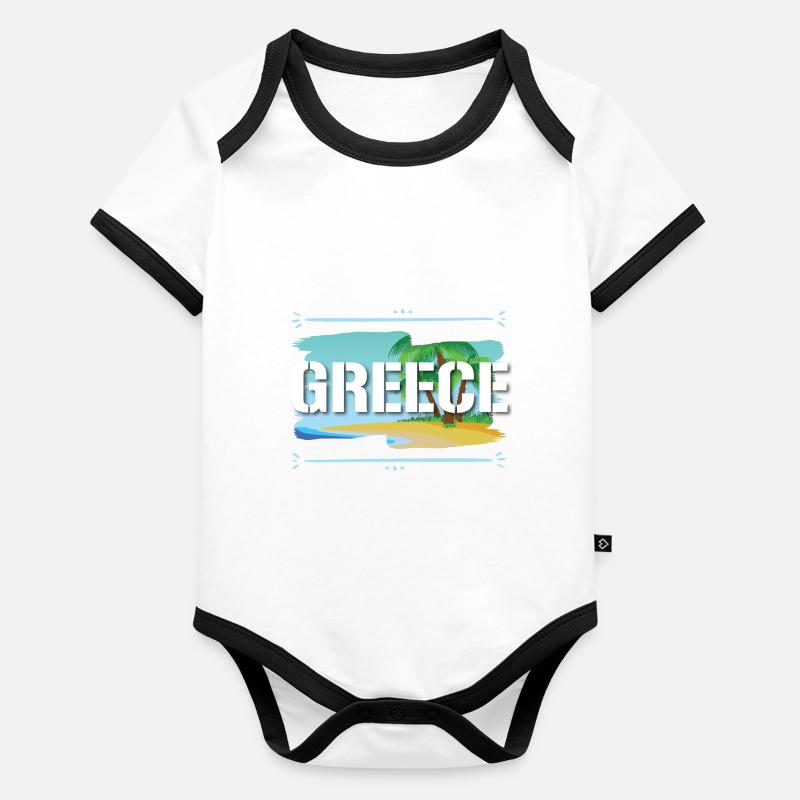 Grèce Body Bébé bio contrasté manches courtes