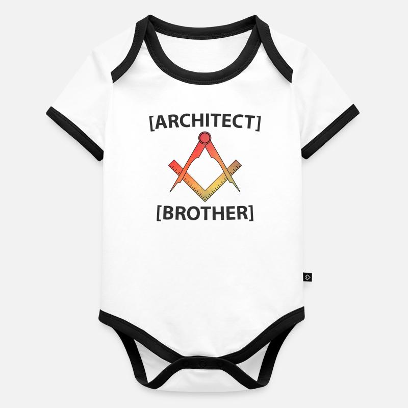Architecte Frère Body Bébé bio contrasté manches courtes