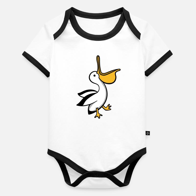Mignon Pélican Body Bébé bio contrasté manches courtes