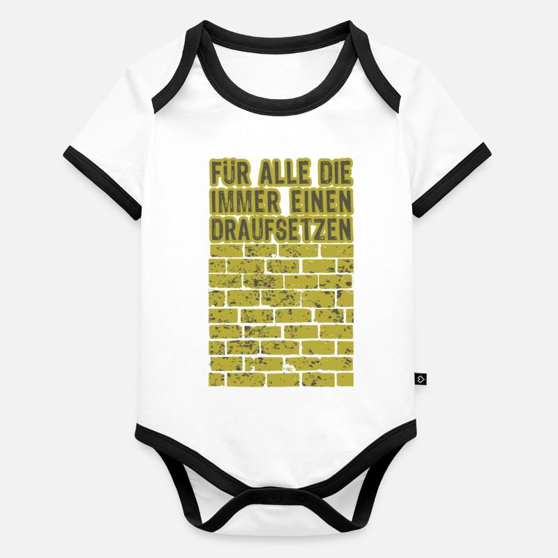 Maurer mauern Mauer Spruch Baby Bio-Kurzarm-Kontrastbody