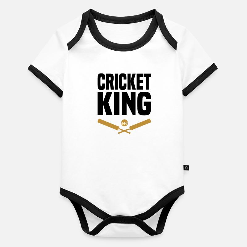 Sport des joueurs de cricket Body Bébé bio contrasté manches courtes