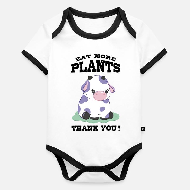 Mangez plus de plantes Body Bébé bio contrasté manches courtes